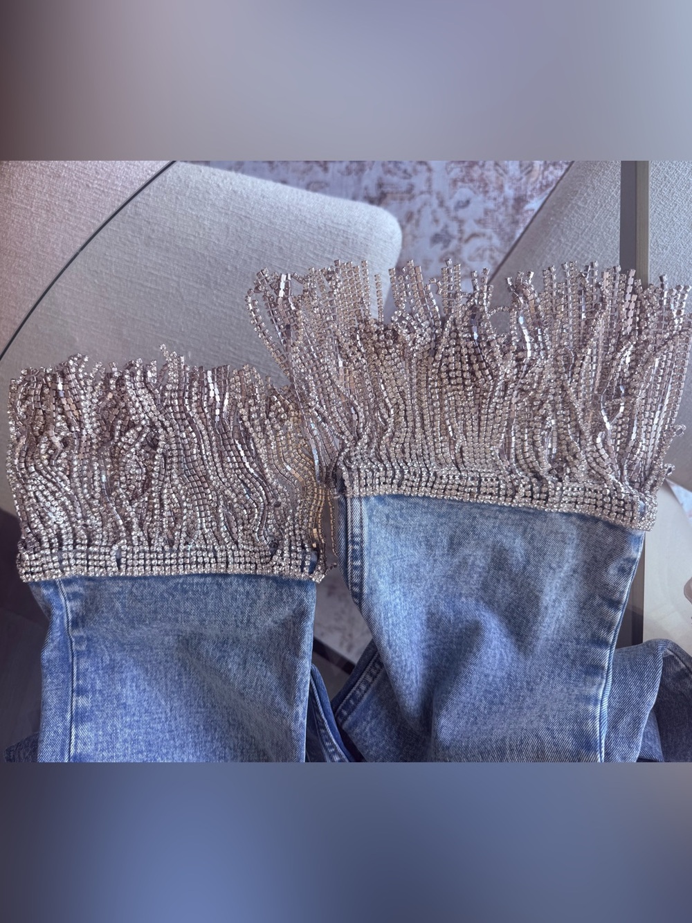 Alice + Olivia Embellished Rhinestone Boyfriend Jeans - Picture 5 of 5